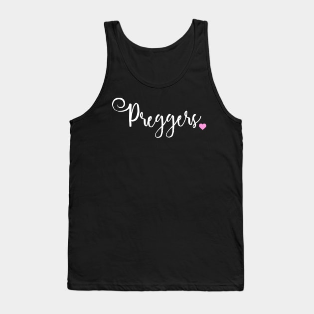 Preggers - pregnant pregnancy announcement reveal surprise expecting announce new baby new mom motherhood cute funny gift idea baby shower mommy mama Tank Top by Kyandii